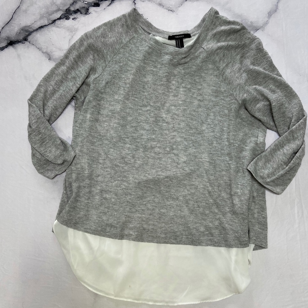 Layered Grey and White Top